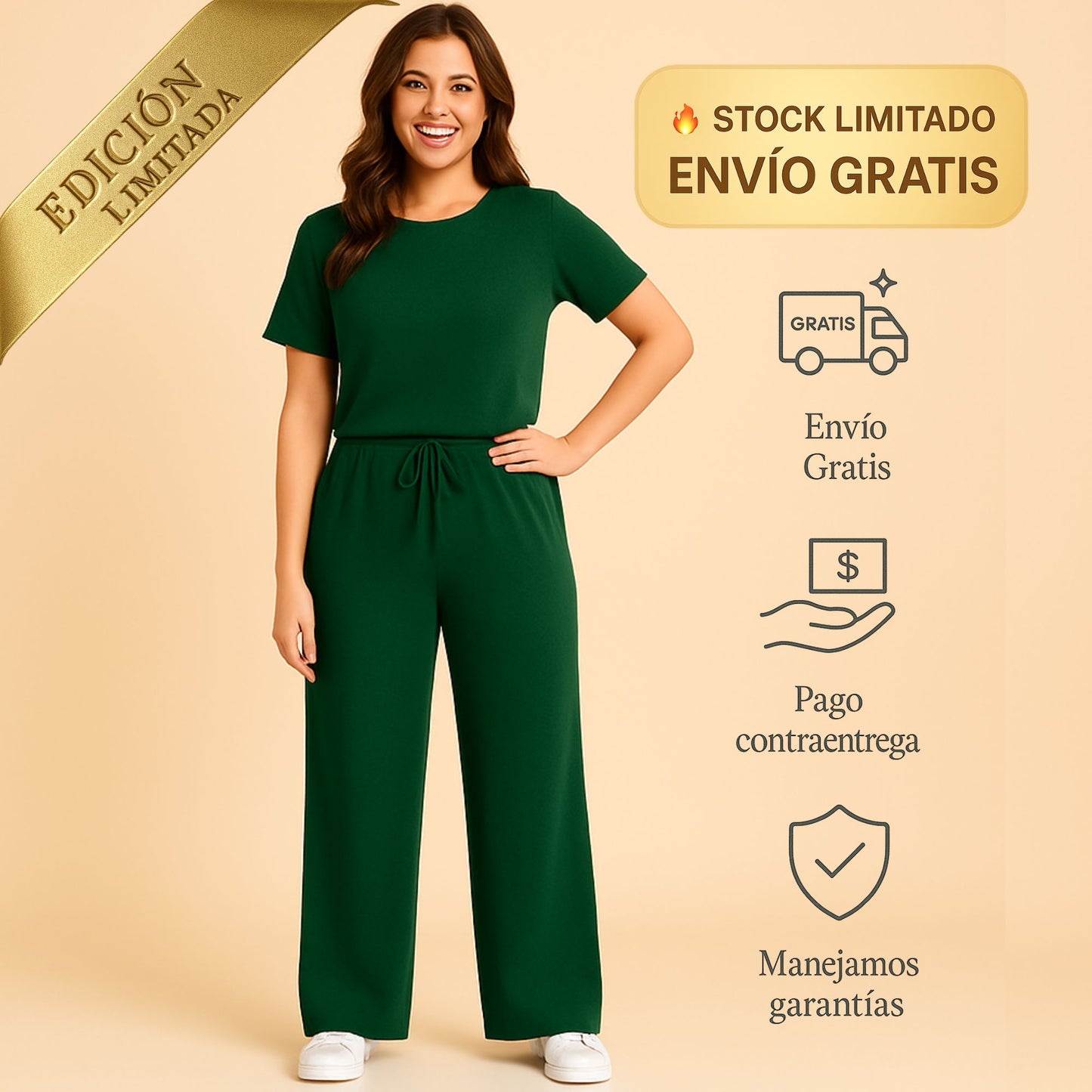 El conjunto que estiliza sin apretar ni marcar. Diseñado para cuerpos y tallas reales