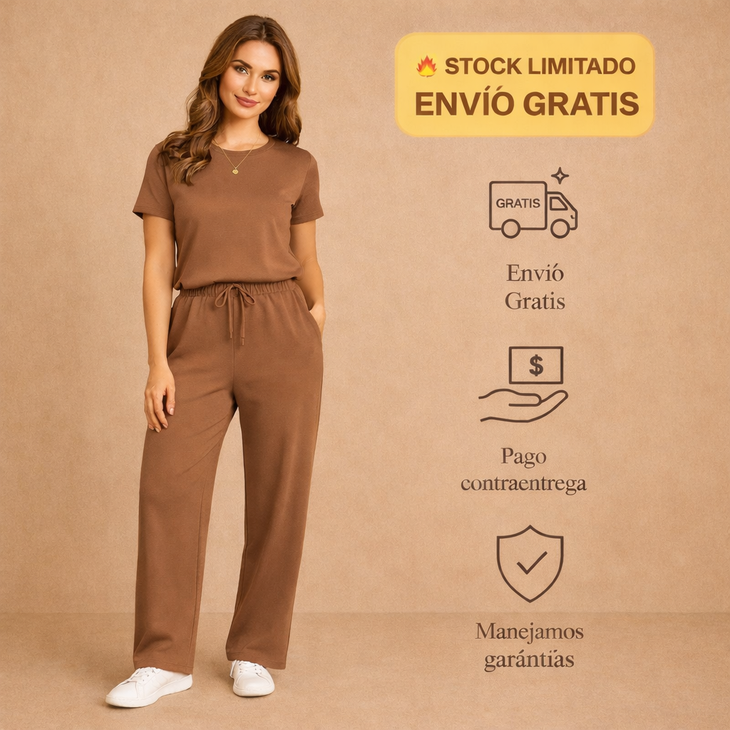 El conjunto que estiliza sin apretar ni marcar. Diseñado para cuerpos y tallas reales