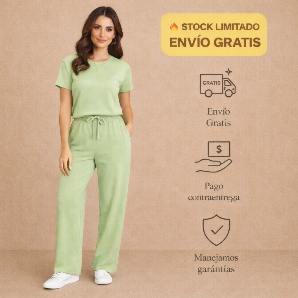El conjunto que estiliza sin apretar ni marcar. Diseñado para cuerpos y tallas reales